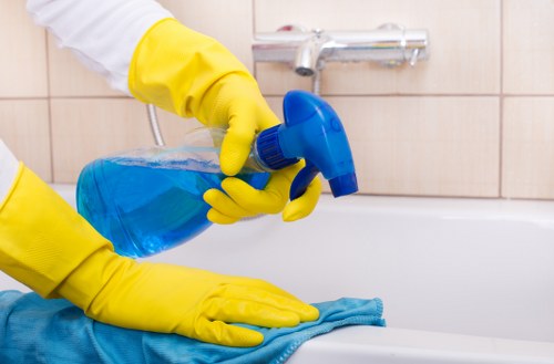 Staff training session focused on safe carpet cleaning procedures and PPE use